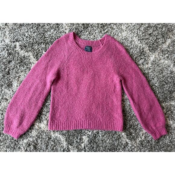 Abercrombie & Fitch Pink Wool Blend Knit Balloon Sleeve Crewneck Sweater Small - Picture 4 of 13